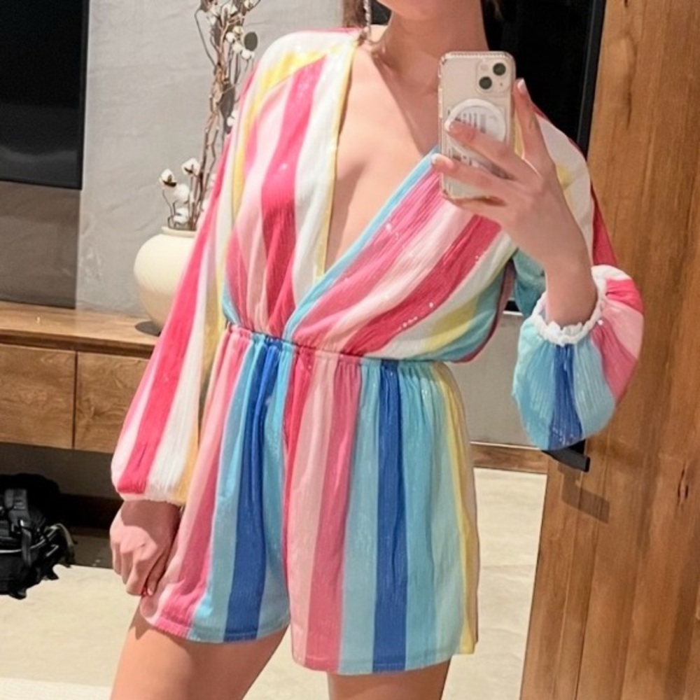 Rainbow Sequin Romper